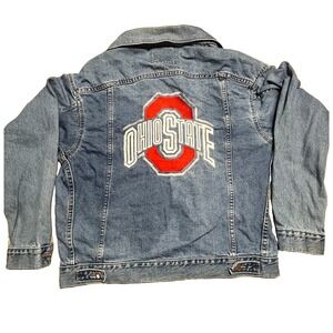 Vintage Student Union Ohio State Denim Jacket Mens XL Light Wash Made in USA